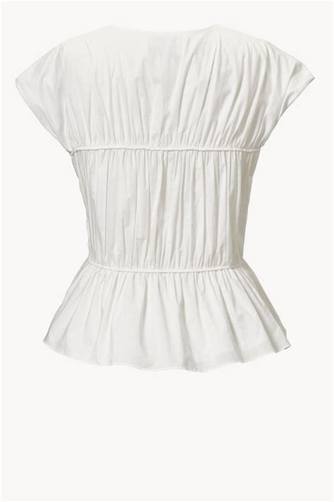 Thea Organic Cotton Gathered Sleeveless Top White .